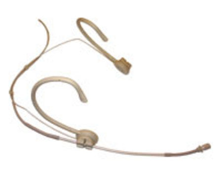 beige headworn microphone