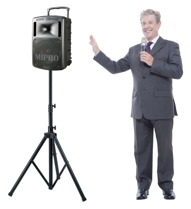 Mipro MA808 Portable PA System on stand